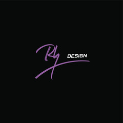 Rh handwritten logo for identity