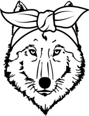 Wolf Bandana, Wolf Scarf Vector Illustration