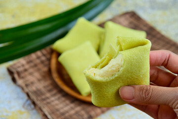 Durian Pancakes with Pandan Crepes