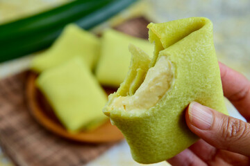 Durian Pancakes with Pandan Crepes