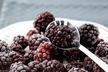 Close-up. Studio photography. Blackberry. Berries