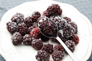 Close-up. Studio photography. Berries. Blackberry