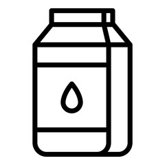 Eco milk box icon. Outline eco milk box vector icon for web design isolated on white background