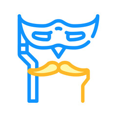 facial mask for birthday masquerade color icon vector illustration