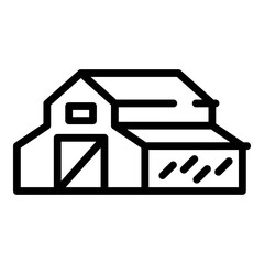 Barn icon. Outline barn vector icon for web design isolated on white background