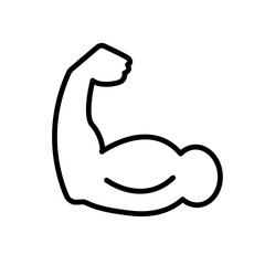 Flexing bicep muscle strength. Vector