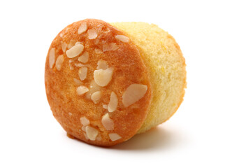 cup shape sponge cake on white background