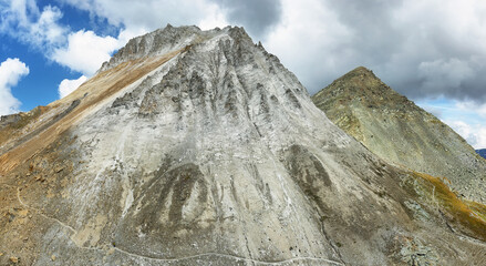 Roc du Soufre from col du Soufre in Vanoise national park of french alps, France