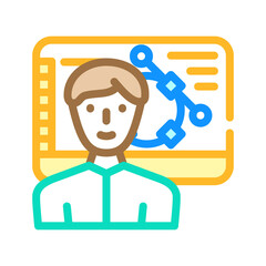 designer worker color icon vector illustration
