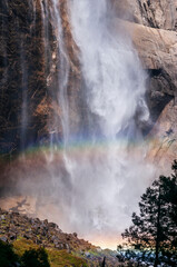 Fototapeta na wymiar waterfall and rainbow