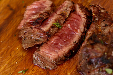 Rare Denver Steak meat grilled