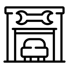 Car repair service icon. Outline car repair service vector icon for web design isolated on white background