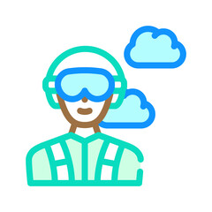 paratrooper worker color icon vector illustration