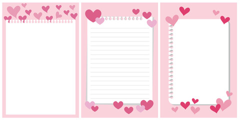 Love & Valentine's day concept. Heart symbol decoration illustration for frames, Heart decoration card design. Vector illustration. バレンタインデザイン、バレンタイン背景イラスト、バレンタインカードイラスト、ハートイラストデザイン