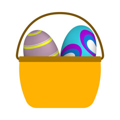 Easter Basket With Eggs Icon
