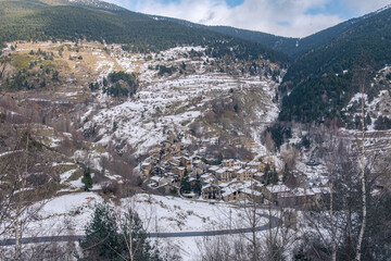 Landscpe in Os de Civis, LLeida, Catalonia, Spain in Winter