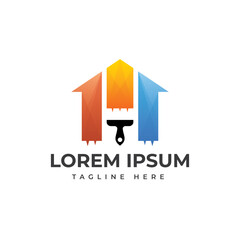 Paint house modern logo template