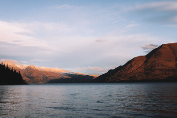 Fototapeta na wymiar Lake between mountains 
