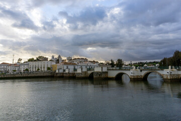 view of the old city center of historic Tavira