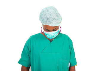 young female doctor with a medical mask.