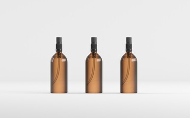 Dropper Bottle Mockup 3D Illustration - Three Bottles