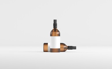 Dropper Bottle Mockup 3D Illustration - Two Bottles

