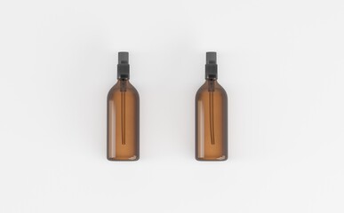 Dropper Bottle Mockup 3D Illustration - Two Bottles