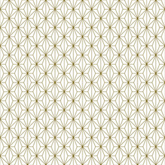 Seamless traditional Japanese ornament Kumiko.Golden color lines.