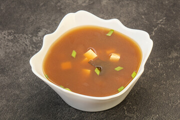 Japanese tradtitional Miso soup with tofu