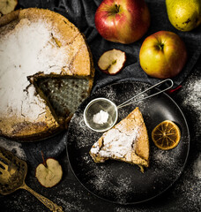 Baking homemade cakes. Apple pie