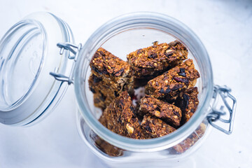 healthy bars in the jar