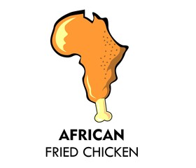 african fried chicken logo design concept 