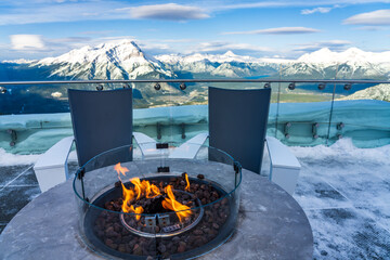 Banff Gondola station observation deck. Sulphur Mountain summit, Banff National Park, Canadian Rockies. AB, Canada. © Shawn.ccf