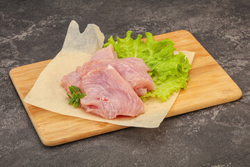 Raw turkey breast steak for cooking