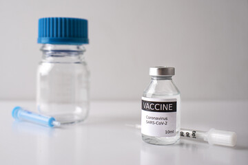 Medical equipment to vaccination for  COVID-19. Vaccination background coronavirus. 