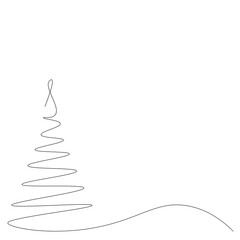 Christmas tree silhouette vector illustration