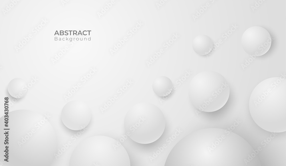 Aufkleber abstract 3d modern round circle background. white and grey geometric banner. vector art illustration
