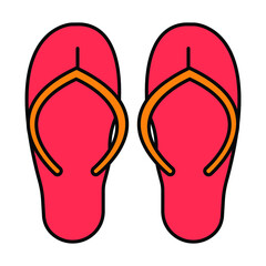 summer flip-flops polka dots, stripes, beach shoes, vector