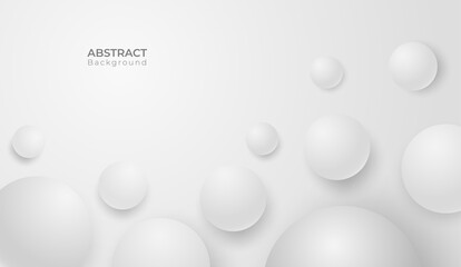 Abstract 3d modern round circle background. white and grey geometric banner. vector art illustration
