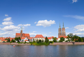 Beautiful skyline of the oldest part of Wroclaw, Poland