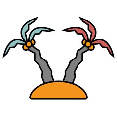 palm tree island icon vector