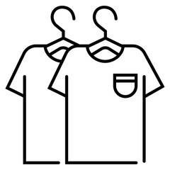 T-shirt on hanger icon, clothing shop