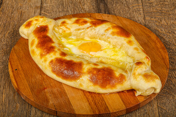 Traditional Georgian Khachapuri with cheese