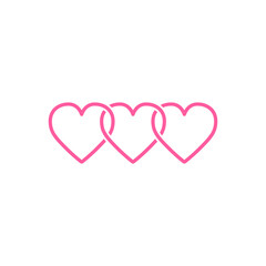 Three hearts initial logo