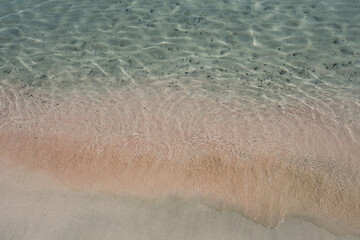 pink sand beach in greece