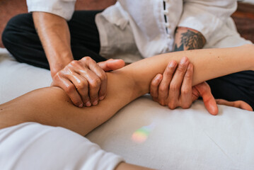 Relaxing Massage with Oil Closeup