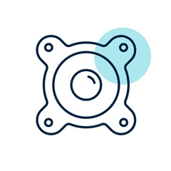 Acoustic speaker vector flat icon
