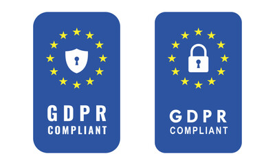 Vector illustration of General Data Protection Regulation (GDPR) Compliant. Cybersecurity governance concept