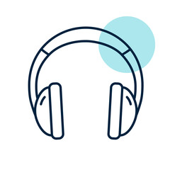 Headphones vector icon. Music sign