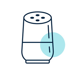Smart home speaker with virtual assistant icon